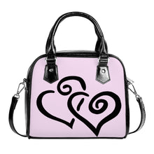 Load image into Gallery viewer, Ti Amo I love you - Exclusive Brand - Carousel Pink - Double Black Heart -  Shoulder Handbag
