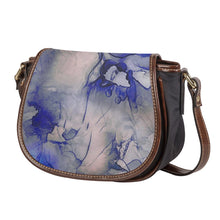 Load image into Gallery viewer, Ti Amo I love you - Exclusive Brand - Silk with Chambray Flowers - Saddle Bag
