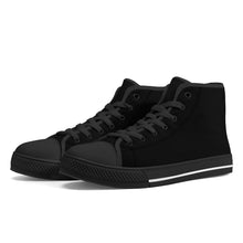 Load image into Gallery viewer, Ti Amo I love you - Exclusive Brand - Black -  High-Top Canvas Shoes - Black Soles
