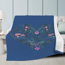 Load image into Gallery viewer, Ti Amo I love you - Exclusive Brand - Chambray 2 - Floral Heart - Blankets
