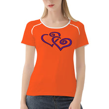 Load image into Gallery viewer, Ti Amo I love you - Exclusive Brand  - Orange - Double Purple Heart -  Women&#39;s T shirt
