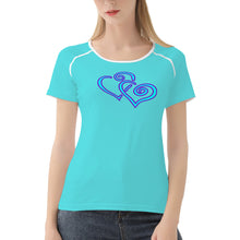 Load image into Gallery viewer, Ti Amo I love you - Exclusive Brand  - Medium Turquoise Blue -  Double Blue Heat - Women&#39;s T shirt
