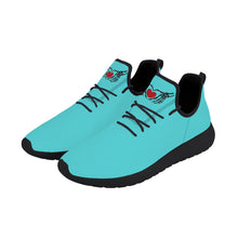 Load image into Gallery viewer, Ti Amo I love you - Exclusive Brand - Medium Turquoise Blue - Skelton Hands with Heart - Mens / Womens - Lightweight Mesh Knit Sneaker - Black Soles
