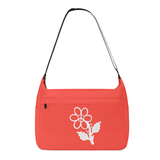 Ti Amo I love you - Exclusive Brand - Orange Red - White Daisy - Journey Computer Shoulder Bag
