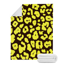 Load image into Gallery viewer, Ti Amo I love you - Exclusive Brand - Graphite &amp; Pear Animal Print - Micro Fleece Blankets
