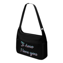 Load image into Gallery viewer, Ti Amo I love you - Exclusive Brand - Black - Pastel Lettering - Journey Computer Shoulder Bag
