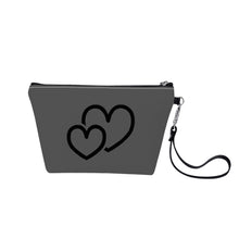 Load image into Gallery viewer, Ti Amo I love you - Exclusive Brand  - Davy&#39;s Grey - Double Black Heart - Sling Cosmetic Bag
