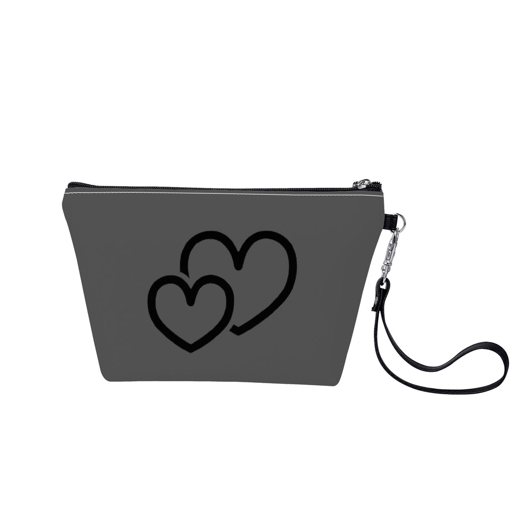 Ti Amo I love you - Exclusive Brand  - Davy's Grey - Double Black Heart - Sling Cosmetic Bag