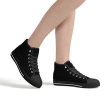 Load image into Gallery viewer, Ti Amo I love you - Exclusive Brand - Black -  High-Top Canvas Shoes - Black Soles
