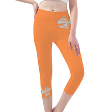 Load image into Gallery viewer, Ti Amo I love you - Exclusive Brand - Coral -  Angry Fish - Capri Yoga Leggings - Sizes XS-3XL
