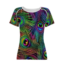 Load image into Gallery viewer, Ti Amo I love you - Exclusive Brand  - Fruit Salad &amp; Plum Peacock Feathers -  Women&#39;s T shirt
