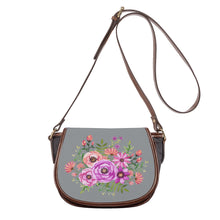 Load image into Gallery viewer, Ti Amo I love you - Exclusive Brand - Pewter - Floral Bouquet - Saddle Bag
