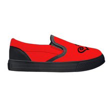 Load image into Gallery viewer, Ti Amo I love you - Exclusive Brand - Red - Double Black Heart -  Kids Slip-on shoes - Black Soles
