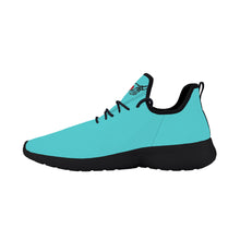 Load image into Gallery viewer, Ti Amo I love you - Exclusive Brand - Medium Turquoise Blue - Skelton Hands with Heart - Mens / Womens - Lightweight Mesh Knit Sneaker - Black Soles
