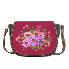 Load image into Gallery viewer, Ti Amo I love you - Exclusive Brand - Amaranth Purple - Floral Bouquet - Saddle Bag
