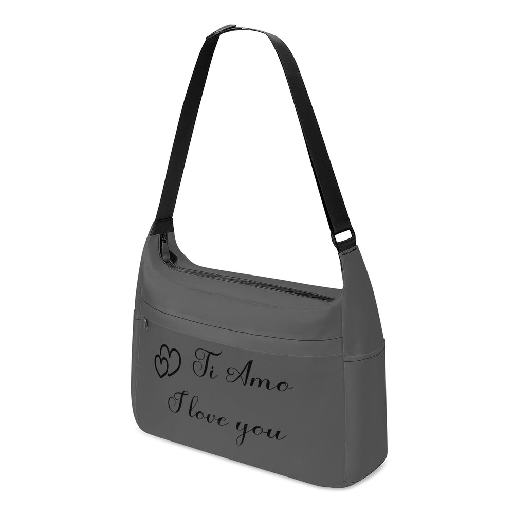 Ti Amo I love you - Exclusive Brand - Davy's Grey - Double Black Heart Logo -  Journey Computer Shoulder Bag