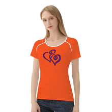 Load image into Gallery viewer, Ti Amo I love you - Exclusive Brand  - Orange - Double Purple Heart -  Women&#39;s T shirt
