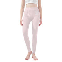 Load image into Gallery viewer, Ti Amo I love you - Exclusive Brand  - Wisp Pink - White Daisy -  Yoga Leggings
