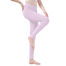 Load image into Gallery viewer, Ti Amo I love you - Exclusive Brand  - Carousel Pink - Double White Heart - Womens / Teen Girls  / Womens Plus Size  - Yoga Leggings - Sizes XS-3XL
