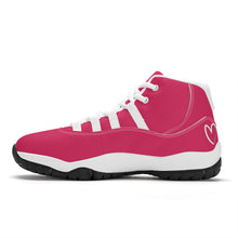 Load image into Gallery viewer, Ti Amo I love you - Exclusive Brand - Cerise Red 2 - High Top Air Retro Sneakers - White
