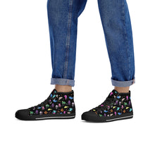 Load image into Gallery viewer, Ti Amo I love you - Exclusive Brand - Black - Sea Creatures - High-Top Canvas Shoes - Black Soles
