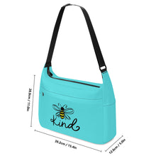 Load image into Gallery viewer, Ti Amo I love you - Exclusive Brand - Medium Turquoise Blue - Bee Kind - Journey Computer Shoulder Bag
