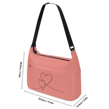 Load image into Gallery viewer, Ti Amo I love you - Exclusive Brand - Light Coral 2 - Double Script Heart - Journey Computer Shoulder Bag
