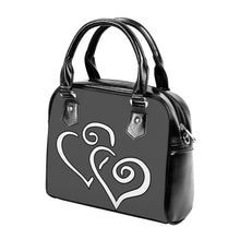 Load image into Gallery viewer, Ti Amo I love you  - Exclusive Brand - Davy&#39;s Grey - Double White Heart - Shoulder Handbag
