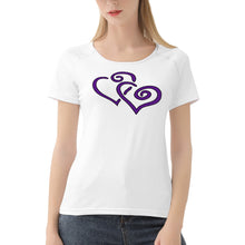 Load image into Gallery viewer, Ti Amo I love you - Exclusive Brand  - White - Double Purple Heart -  Women&#39;s T shirt
