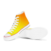 Load image into Gallery viewer, Ti Amo I love you - Exclusive Brand - Gradient Ripe Lemon &amp; Tahiti Gold - High Top Canvas Shoes - White
