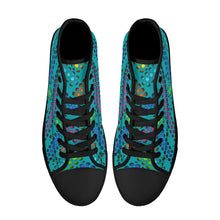 Load image into Gallery viewer, Ti Amo I love you - Exclusive Brand - Persian Green - Deco Dots -  High-Top Canvas Shoes - Black Soles
