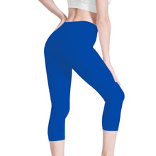 Load image into Gallery viewer, Ti Amo I love you - Exclusive Brand- Dark Blue - Angry Fish -  Capri Yoga Leggings - Sizes XS-3XL
