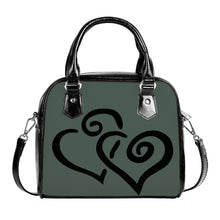 Load image into Gallery viewer, Ti Amo I love you - Exclusive Brand - Feldgrau - Double Black Heart -  Shoulder Handbag
