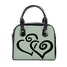 Load image into Gallery viewer, Ti Amo I love you - Exclusive Brand - Green Spring - Double Black Heart -  Shoulder Handbag
