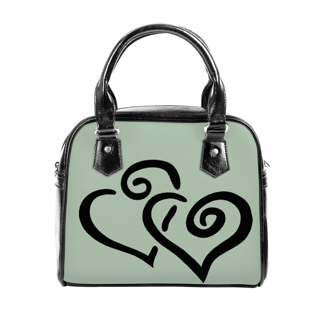 Ti Amo I love you - Exclusive Brand - Green Spring - Double Black Heart -  Shoulder Handbag