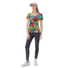 Load image into Gallery viewer, Ti Amo I love you - Exclusive Brand  - Colorful Flowers - Women&#39;s T shirt - Sizes S-2XL
