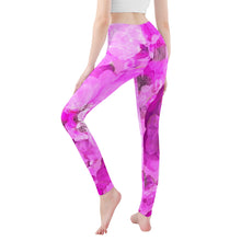 Load image into Gallery viewer, Ti Amo I love you - Exlcusive Brand - Pink Petals - Womens / Teen Girls / Womens Plus Size - Yoga Leggings - Sizes XS-3XL
