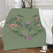 Load image into Gallery viewer, Ti Amo I love you - Exclusive Brand - Battleship Gray - Floral Heart -  Blankets
