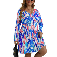 Load image into Gallery viewer, Ti Amo I love you - Exclusive Brand  - Women&#39;s V-neck Long Sleeve Dress(Plus Size)
