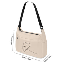 Load image into Gallery viewer, Ti Amo I love you - Exclusive Brand - Almond Brown - Double Script Heart - Journey Computer Shoulder Bag
