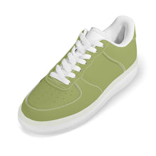 Load image into Gallery viewer, Ti Amo I love you - Exclusive Brand  - Olive Green - Transparent Low Top Air Force Leather Shoes
