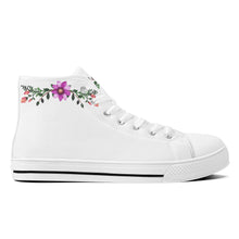 Load image into Gallery viewer, Ti Amo I love you  - Exclusive Brand -  white - Floral Swag - High-Top Canvas Shoes - White
