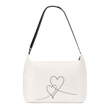 Load image into Gallery viewer, Ti Amo I love you - Exclusive Brand - Bridal White -  Double Script Heart - Journey Computer Shoulder Bag
