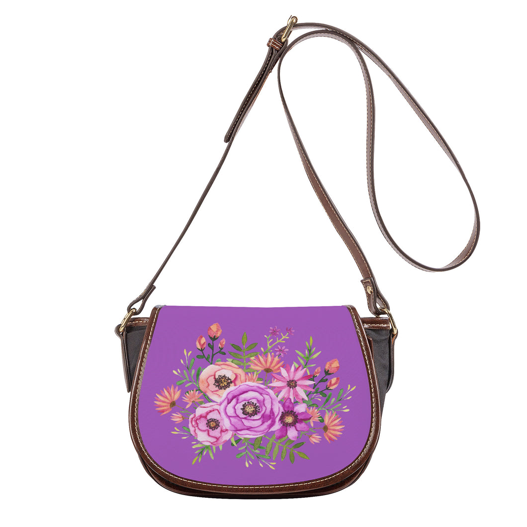 Ti Amo I love you - Exclusive Brand - Amethyst 2 - Floral Bouquet - Saddle Bag