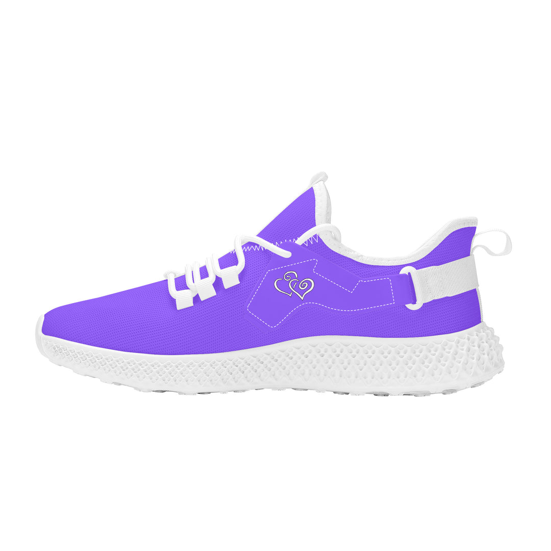 Ti Amo I love you - Exclusive Brand  - Light Purple -  Double Heart - Womens Mesh Knit Shoes - White Soles
