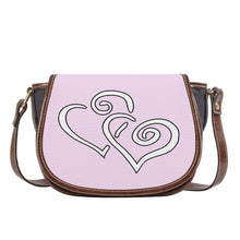 Load image into Gallery viewer, Ti Amo I love you - Exclusive Brand - Carousel Pink - Double White Heart - Saddle Bag
