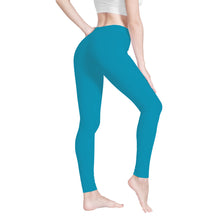 Load image into Gallery viewer, Ti Amo I love you - Exclusive Brand  - Blue Green -  White Daisy -  Yoga Leggings
