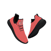 Load image into Gallery viewer, Ti Amo I love you - Exclusive Brand - Bittersweet - Double White Heart -  Lightweight Mesh Knit Sneaker - Black Soles
