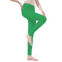 Load image into Gallery viewer, Ti Amo I love you - Exclusive Brand  - Asada Green - White Daisy -  Yoga Leggings
