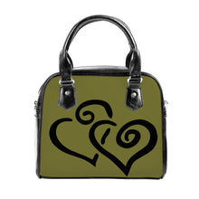 Load image into Gallery viewer, Ti Amo I love you - Exclusive Brand - Cardomom Seed - Double Black Heart -  Shoulder Handbag
